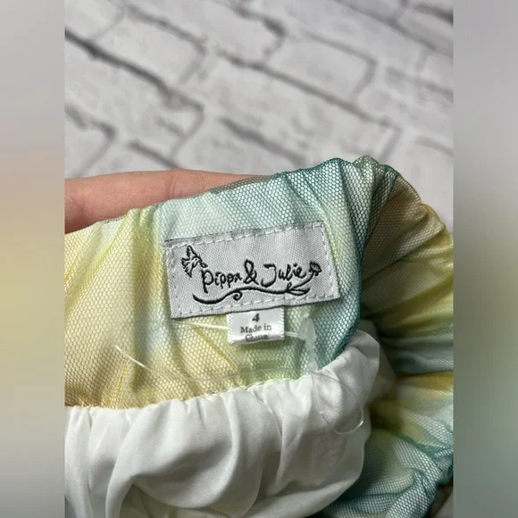 Pippa and Julie girls green tulle tutu new size 4 - Picture 5 of 5